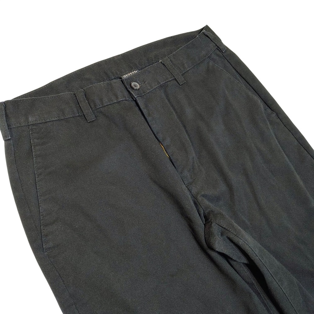 GEORGE Mens Black Cotton Blend Relaxed Fit Dress Pants Size 30x32